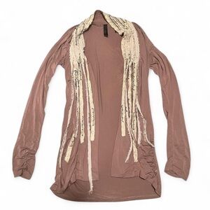 BKE BOUTIQUE Flyaway Mauve Cardigan Size Small